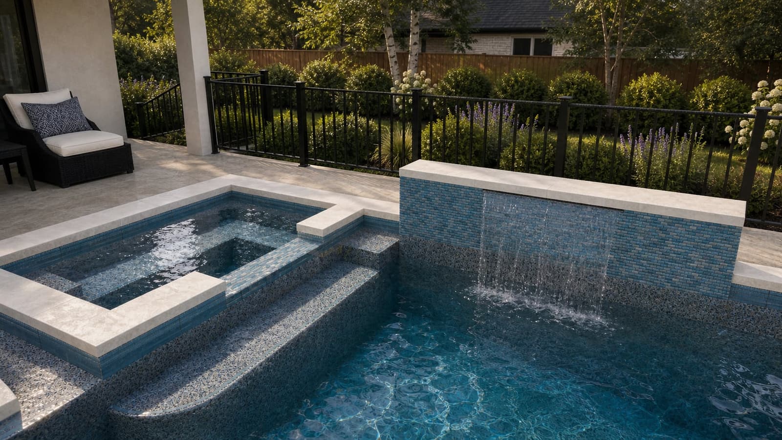 Royal Palm Drive Residence completed poolscape — view 4
