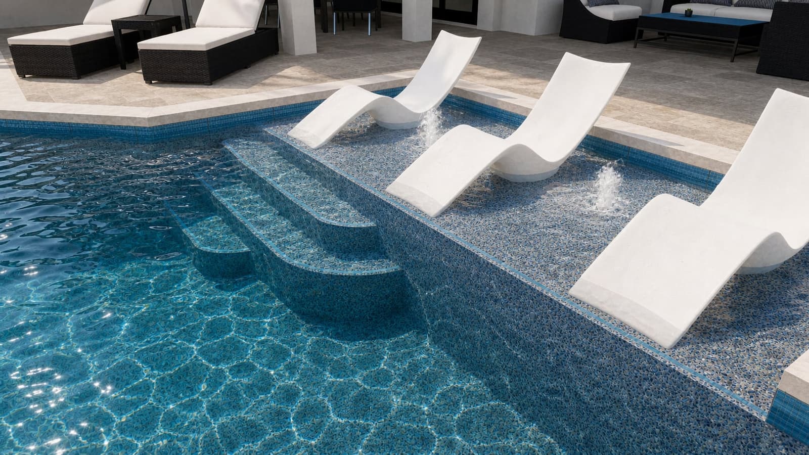Royal Palm Drive Residence completed poolscape — view 5