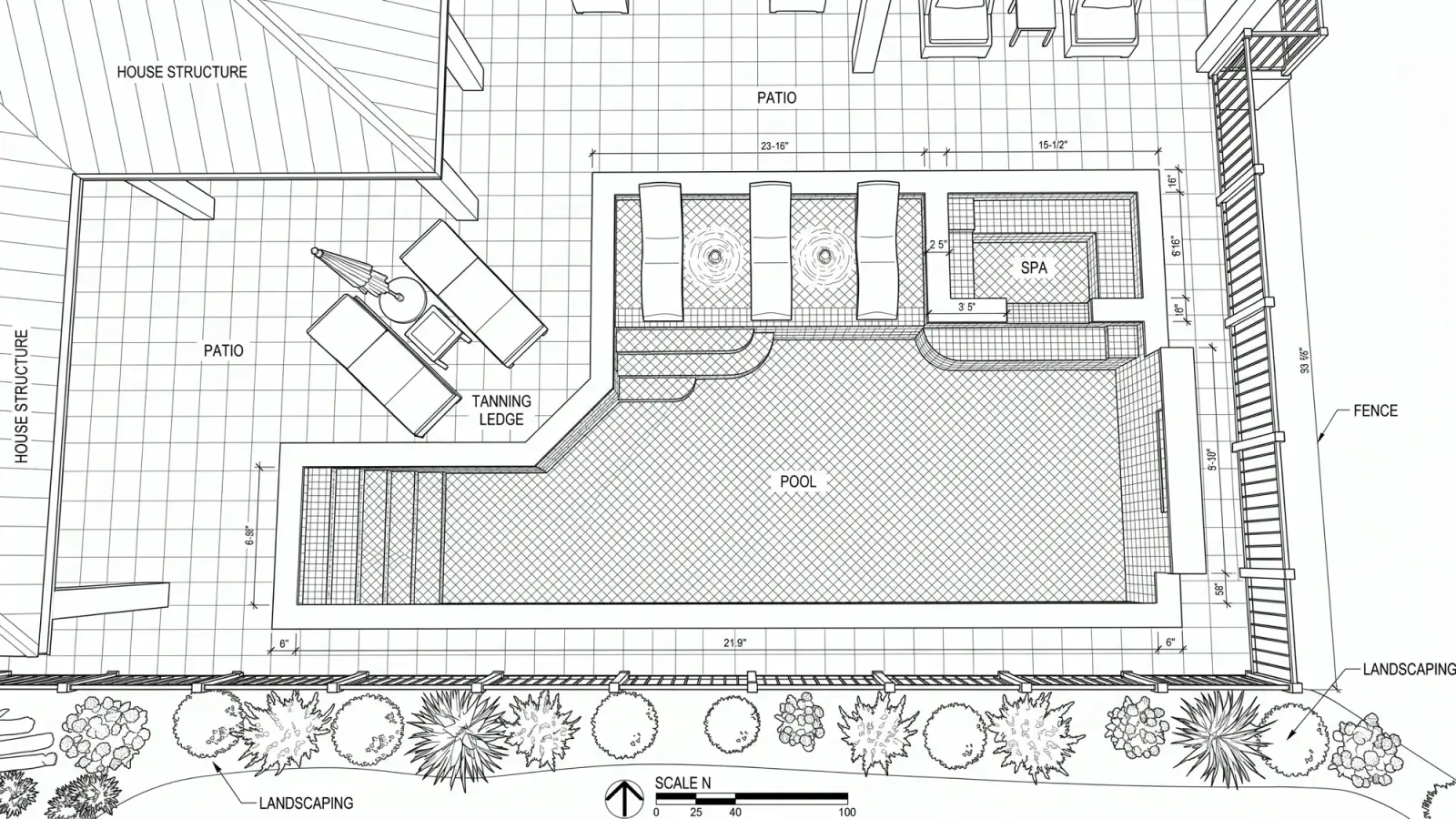 Dimensioned site plan
